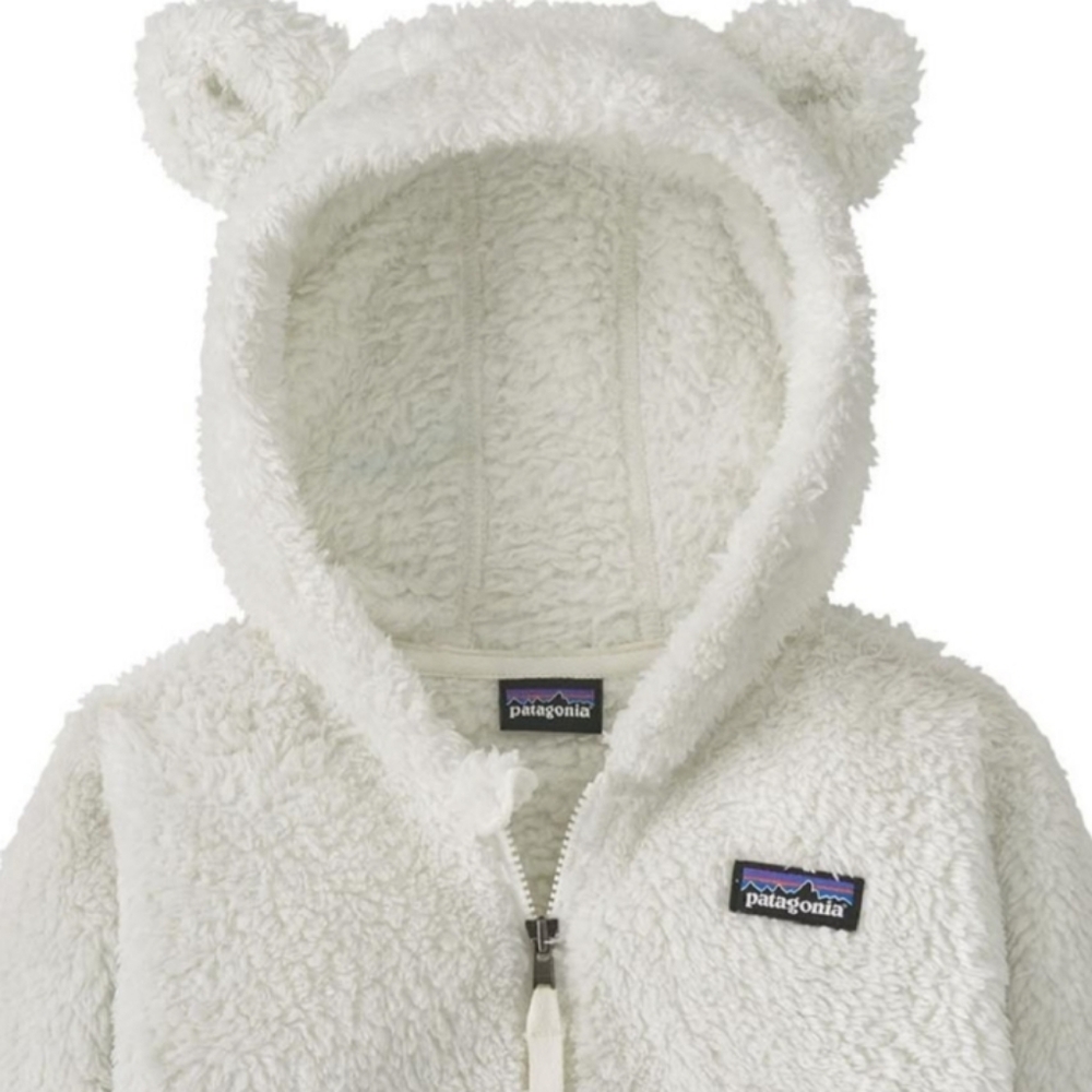PATAGONIA Kids Toddler Furry Friends Hoody 12 - 18 Mos Birch White Fleece